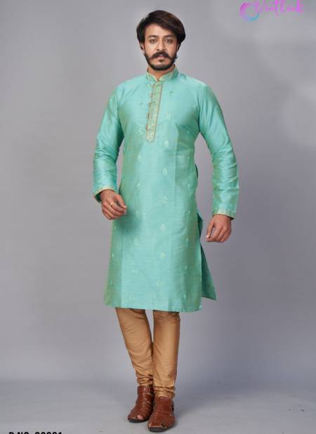 Sea Green Colour New Fancy Designer Party And Function Wear Traditional Jacquard Silk Kurta Churidar Pajama Redymade Latest Collection 20001